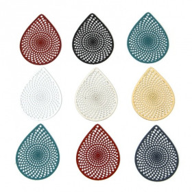 Estampes, Pendentifs Goutte 29mm, métal finition ROUGE