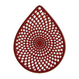 Estampes, Pendentifs Goutte 29mm, métal finition ROUGE