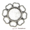 Connecteurs ROND, PETALE ARTY  14 mm, laiton finition Argent Antique, DIY