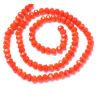 Perles à facettes, rondelles en verre 4 par 3mm, coloris Orange Rouge, couleur D03