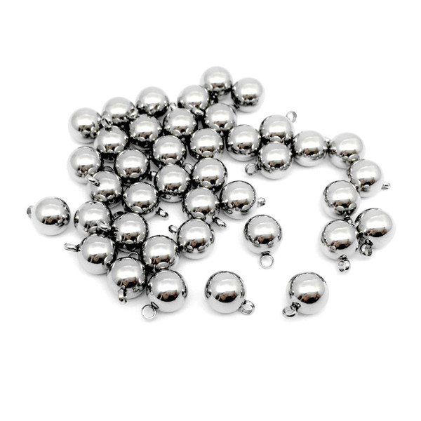 Pendentifs Bille 3mm, Acier Inoxydable 304 finition Argenté