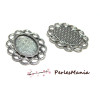 Pendentifs, connecteurs Ovale ENTRELACS 13 par 18mm, laiton finition Argent Antique