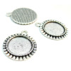 Supports de pendentif Arty Rond 18mm, laiton couleur Argent Antique