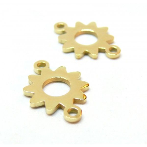 Connecteur Soleil 21mm, Acier Inoxydable, finition Doré