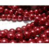 perles de verre, nacré, rouge,
