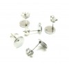 Boucles d'oreille, clou,  puce avec Trou 8mm, Acier Inoxydable finition Argent Platine avec embouts