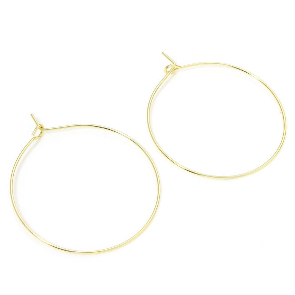 Boucles d'oreille, Créoles Tiges 15 mm, Acier Inoxydable Chirurgical 316, finition Doré à l'or fin 18K