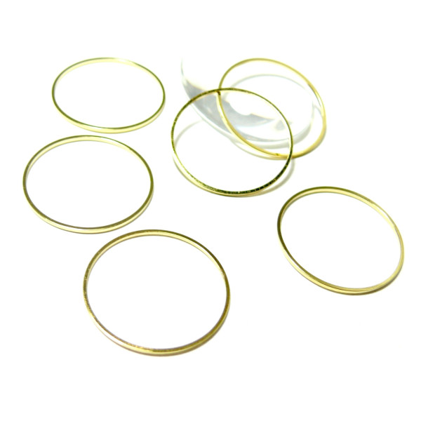 Pendentifs,  anneau connecteur fermé rond 14mm, Laiton couleur Doré Vif