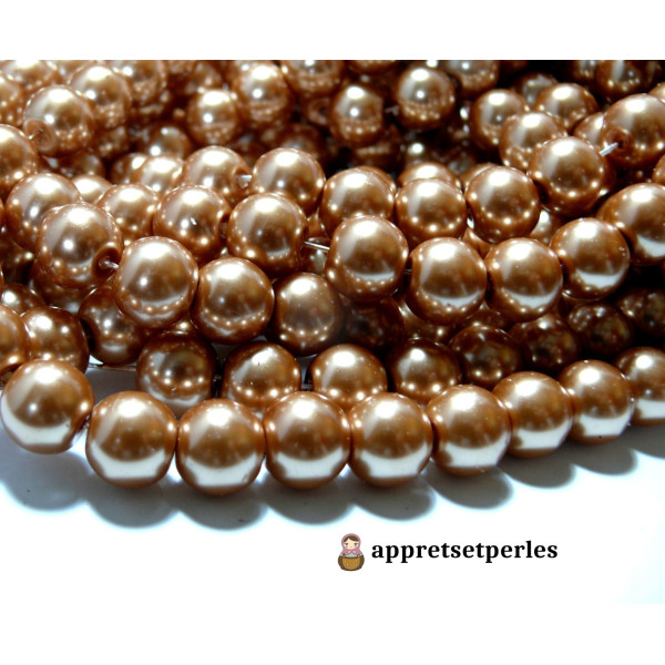 perles de verre, nacre, champagne