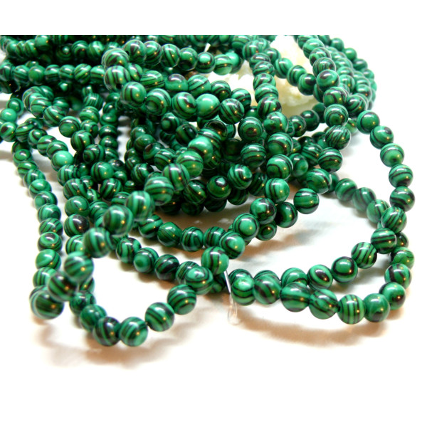 Perles RONDES 8mm, Malachite Synthétique
