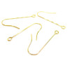 Boucles d'oreille Crochets 40mm, Acier Inoxydable 316L , finition Doré à l'or fin 18K