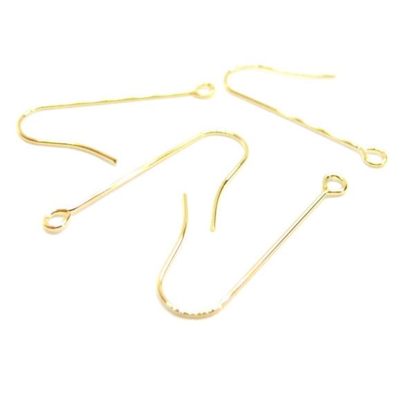 Boucles d'oreille Crochets 40mm, Acier Inoxydable 316L , finition Doré à l'or fin 18K