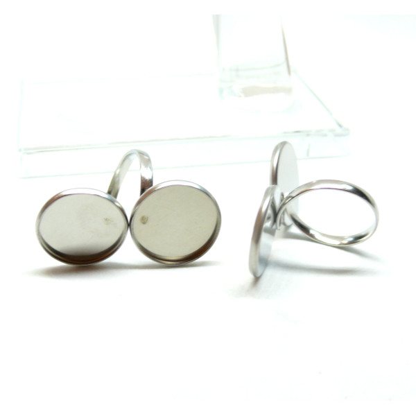 Supports de Bague Double 12mm, Acier Inoxydable 304 finition Argenté