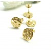 Puces Clous d'Oreille Rond Martelé 10mm – Acier Inoxydable 304 Doré à l'Or fin 18K