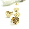 Puces Clous d'Oreille Rond Martelé 10mm – Acier Inoxydable 304 Doré à l'Or fin 18K