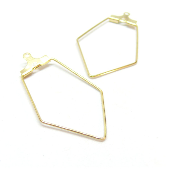 Boucles d'oreilles, Créoles Cintres Polygone 35mm, Acier Inoxydable finition Doré à l'or fin 18K, PVD