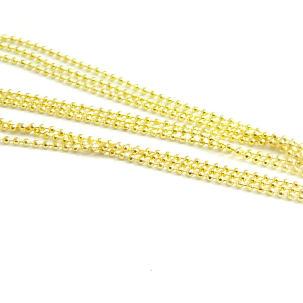 Chaine Bille 1mm, Laiton couleur Doré