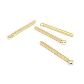 Pendentifs, breloques Tige 18 mm, Acier Inoxydable 304, finition Doré à l'or fin 24K