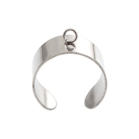 Supports de Bague largeur 8 mm avec un anneau, ACIER INOXYDABLE 304 finition Argenté