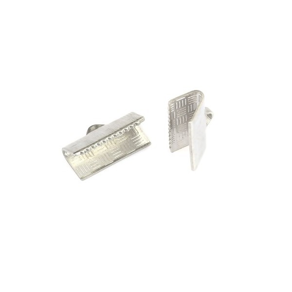 Serre fils, griffes, attache ruban 13 mm x7mm, ACIER INOXYDABLE finition Argenté