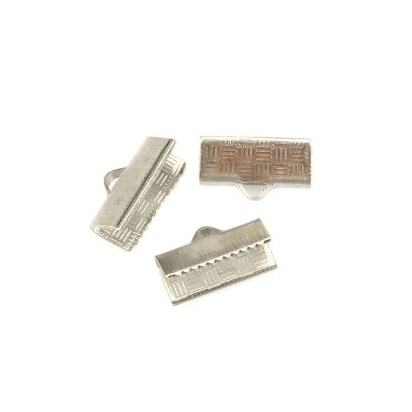 Serre fils, griffes, attache ruban 13 mm x7mm, ACIER INOXYDABLE finition Argenté