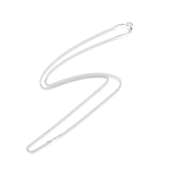 Sautoir 60 cm, maille gourmette  3 par 2mmmm, Acier Inoxydable 304 finition Argenté