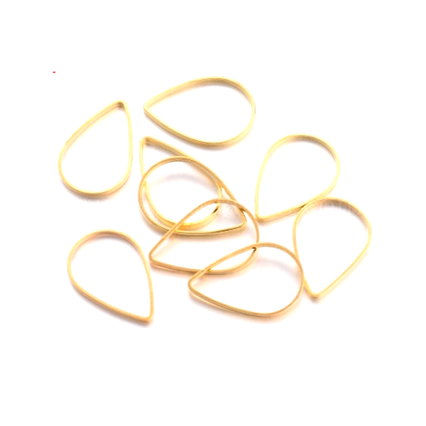 Pendentifs Connecteurs Goutte 16 mm, Laiton finition Doré, pour bijoux raffinés