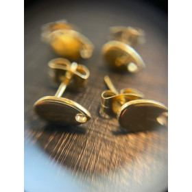 Boucles d’Oreille Clou Mini Goutte 8x5 mm – Acier Inoxydable 304 Doré – Placage Ionique