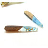 Pendentifs longue Goutte en Bois et résine 44mm