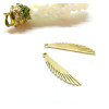 Pendentifs Plumes 28mm, Acier Inoxydable 304 finition Doré