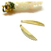 Pendentifs Plumes 28mm, Acier Inoxydable 304 finition Doré