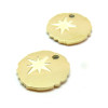 Pendentifs Etoile 15mm, Acier Inoxydable 316L, finition Doré à l'or fin 18K,  Placage IONIQUE