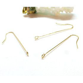 Boucles d'oreille Crochets 39mm, Acier Inoxydable 316L, finition Doré à l'or fin 18K