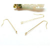 Boucles d'oreille Crochets 39mm, Acier Inoxydable 316L, finition Doré à l'or fin 18K