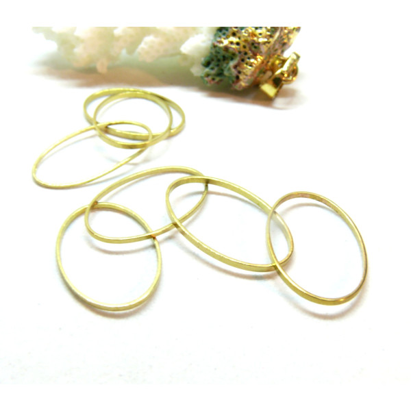 Connecteurs Ovale 20 par 13mm, Laiton finition Doré