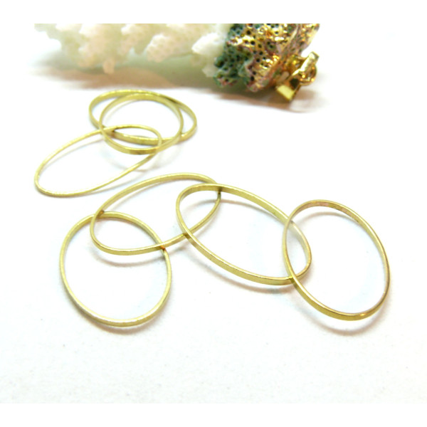 Connecteurs Ovale 20 par 13mm, Laiton finition Doré