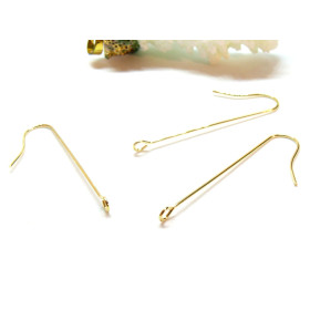 Boucles d'oreille Crochets 28mm, Acier Inoxydable 316L, finition Doré à l'or fin 18K