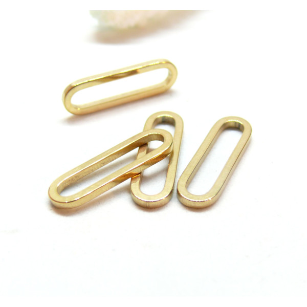 Pendentifs, Connecteurs Ovale 20mm, Acier Inoxydable, finition Doré