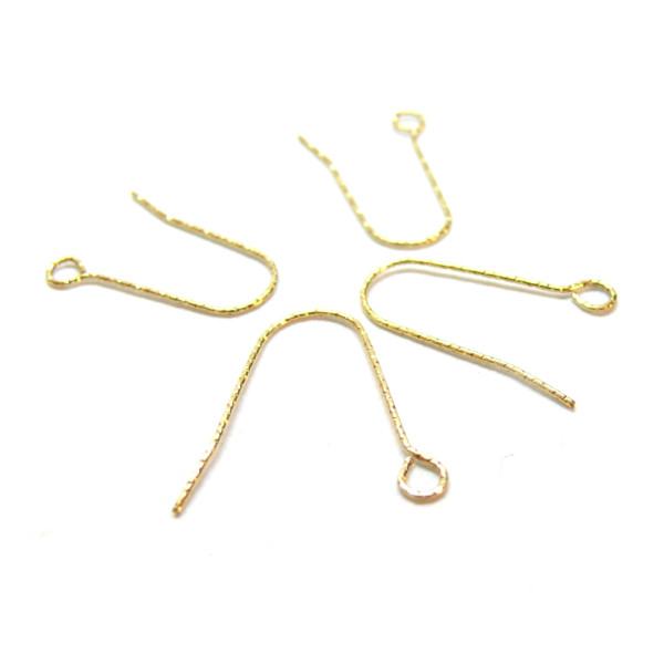 Boucles d'oreille Crochets martelées 22mm, Acier Inoxydable 316L  finition Doré, Placage IONIQUE