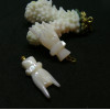 Pendentif Boho chic, amulette Mano Cornuto, Heavy metal, nacre 35mm, Laiton finition Doré