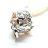 Pendentif Cage Bola Grossesse Multi Coeur avec strass 16mm, finition Argent Platine