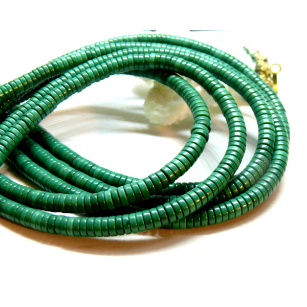 Perles Rondelles Heishi 4x2mm – Agate Verte