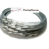 Colliers Tours de cou Rigides Cables 1mm, Acier Inoxydable finition Argent