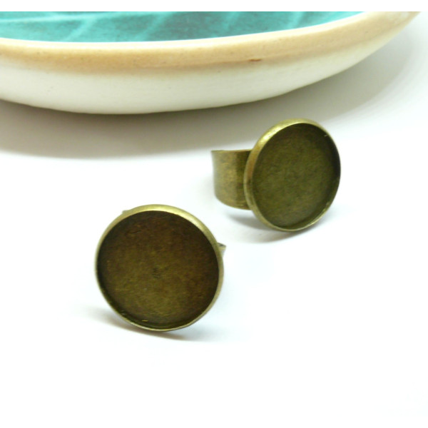 Supports de Bagues Rondes 20 mm – Anneau Large 12 mm – Métal Finition Bronze