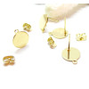 Boucles d'oreilles, Puces 10mm avec trou d'attache et embouts poussoirs, Acier Inoxydable 304 DORE à l'or fin 24K