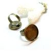 Supports de Bagues pour Cabochons rond 16mm, laiton coloris Bronze