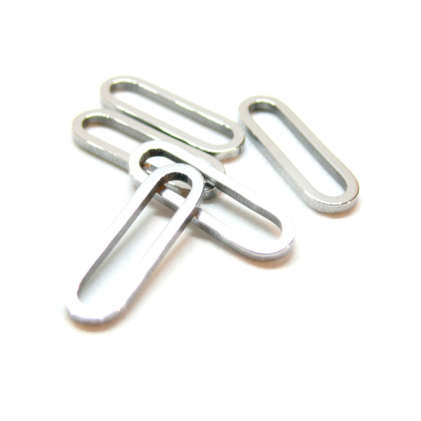 Pendentifs, connecteur Ovale 20 par 6mm, Acier Inoxydable finition Argent Platine
