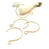 Boucles d'oreille Crochets martelées 24mm, Acier Inoxydable 316L finition Doré, Placage IONIQUE