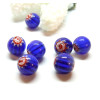 Perles Rondes en Verre 10 mm – Millefiori Fait Main