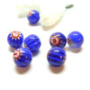 Perles Rondes en Verre 10 mm – Millefiori Fait Main